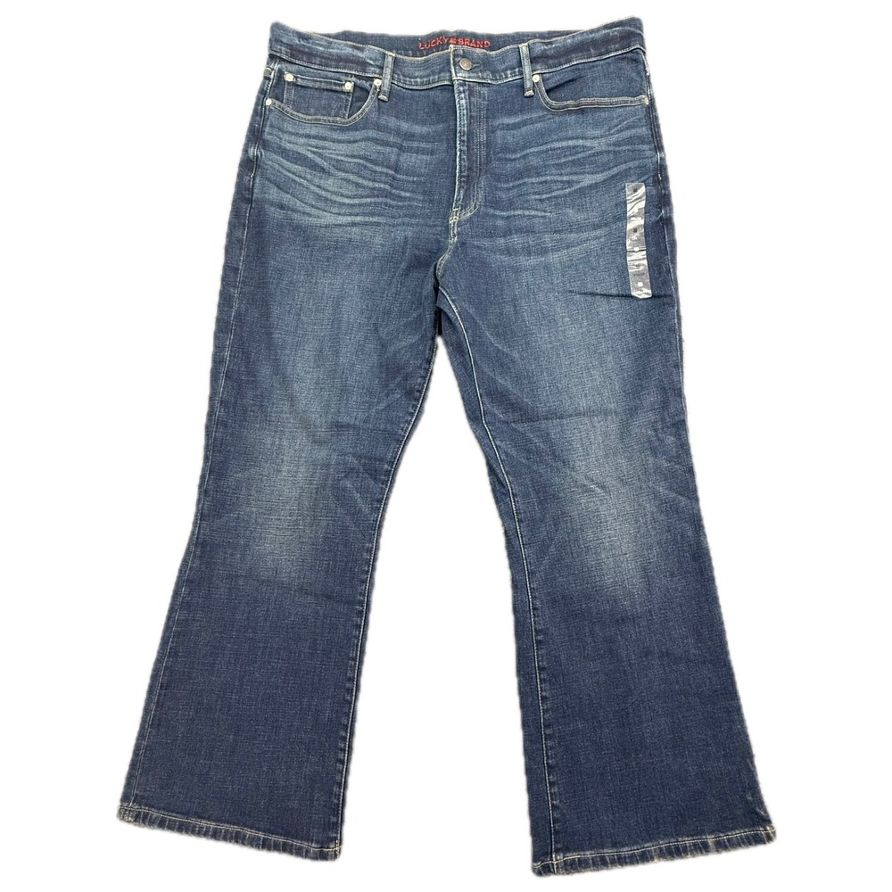 Lucky Brand Easy Rider Flare Jeans Mens 40x30 Blue Dark Wash Denim NEW